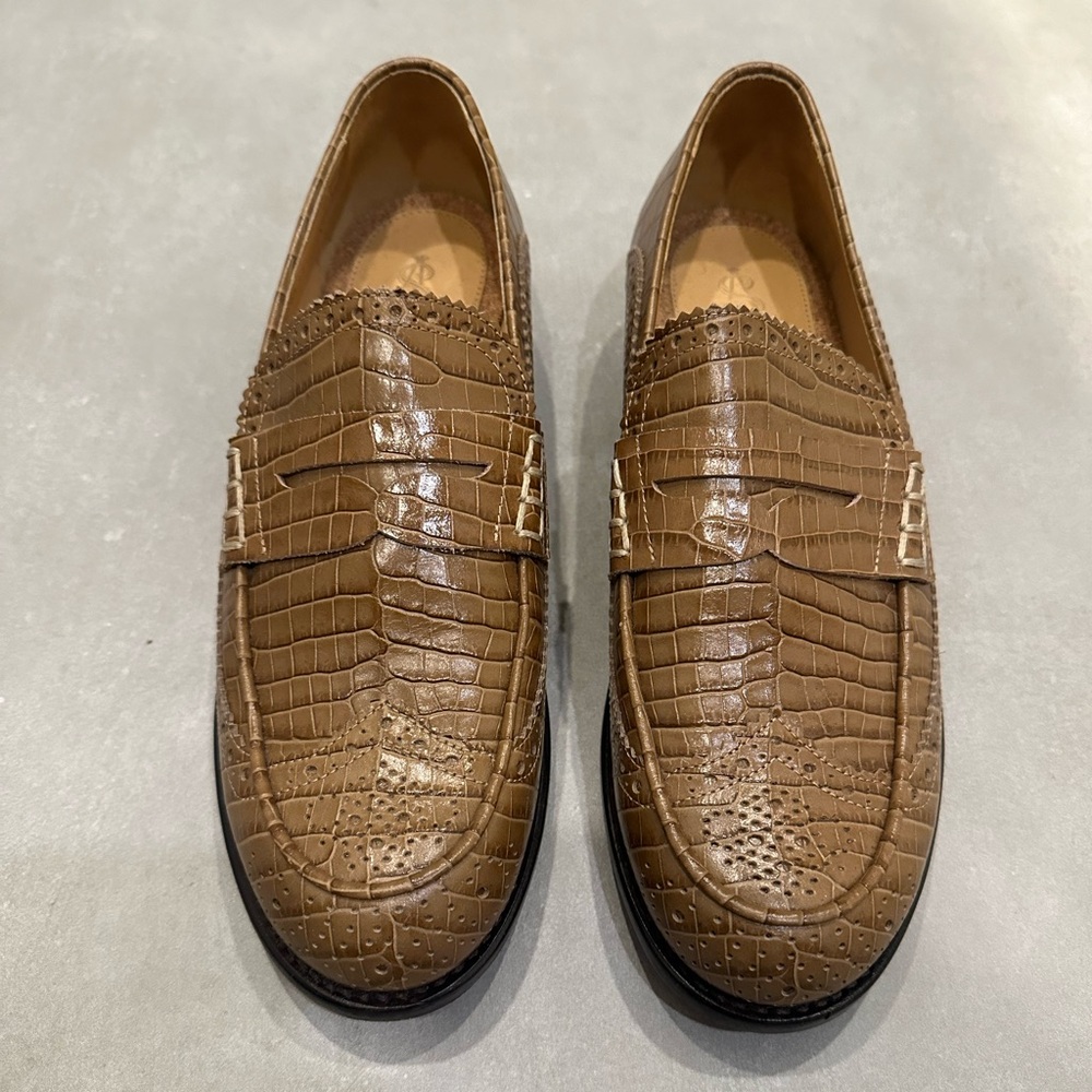Worn Once - Crocodile Skin Leather Loafers